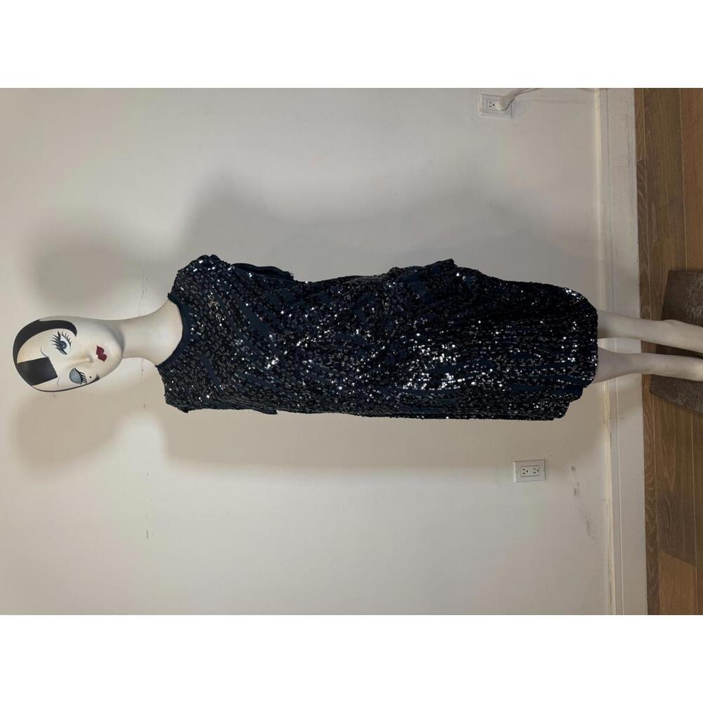 Lanvin Black Sequin Evening Dress